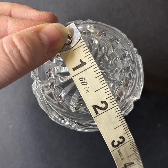 Vintage Leaded Crystal Creamer Mini Pitcher Cut Glass Leaves Fan 4.25" Quality - Picture 7 of 7